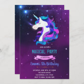 Invitation de la licorne de Galaxy (Devant / Derrière)