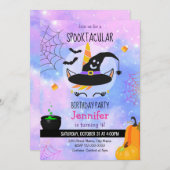 Invitation de la licorne d'Halloween (Devant / Derrière)