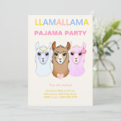Invitation de la Llama Pajama Party (Debout devant)