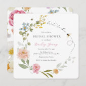 Invitation de la mariée à abeille Floral (Devant / Derrière)