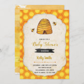 Invitation de la mariée à la douche d'abeille à bo (Devant / Derrière)
