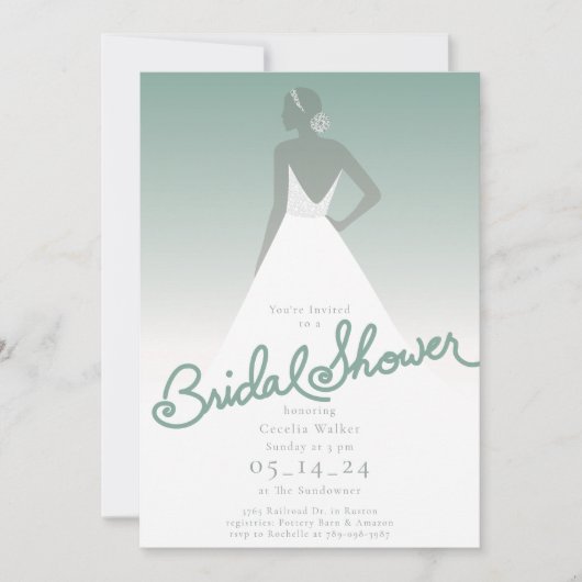 Invitation de la mariée à la douche nuptiale (Devant)