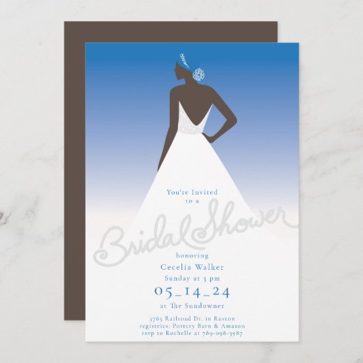 Invitation de la mariée à la douche nuptiale (Devant / Derrière)