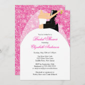 Invitation de la mariée à la douche nuptiale rose (Devant / Derrière)