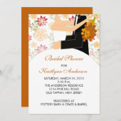 Invitation de la mariée de fleurs automne (Devant / Derrière)