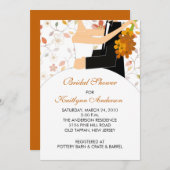 Invitation de la mariée de fleurs automne (Devant / Derrière)