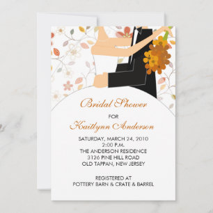 Invitation de la mariée de fleurs automne