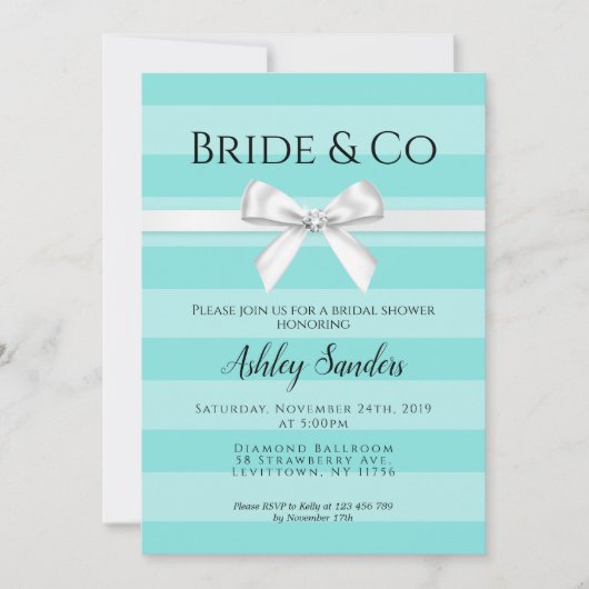 Invitation de la mariée de Mint & Co. (Devant)