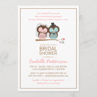 Invitation de la mariée de Owl et de la mariée à l