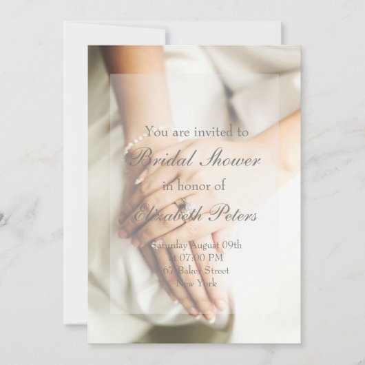 Invitation de la mariée Diamond Mariage de douche  (Devant)