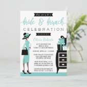 Invitation de la mariée et du brunch, bleu, noir (Debout devant)