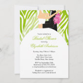 Invitation de la mariée Lime Green Zebra (Devant)