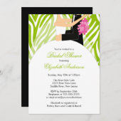 Invitation de la mariée Lime Green Zebra (Devant / Derrière)
