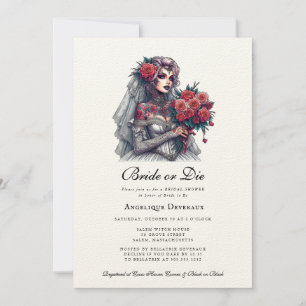 Invitation de la mariée ou de mourir Élégante Goth