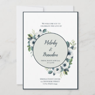 Invitation de la marine Blue and Sage