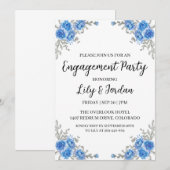 invitation de la marine blue floral fiy (Devant / Derrière)