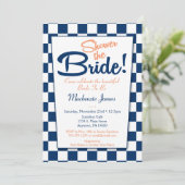 Invitation de la marine Blue Peach Retro les année (Debout devant)