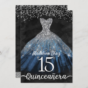 Invitation de la Marine Blue Quinceanera Cumpleano