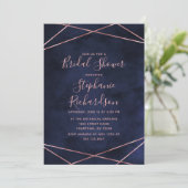 Invitation de la marine Blue & Rose Gold (Debout devant)