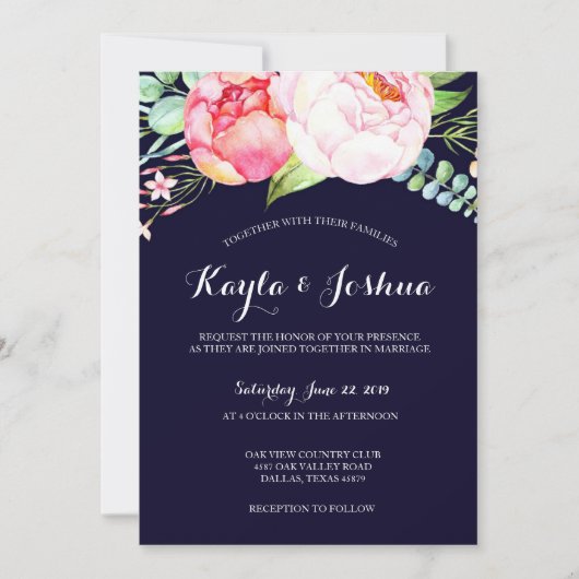 Invitation de la Marine Blush (Devant)