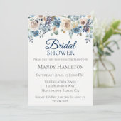 Invitation de la Marine Champagne Floral Bridal (Debout devant)