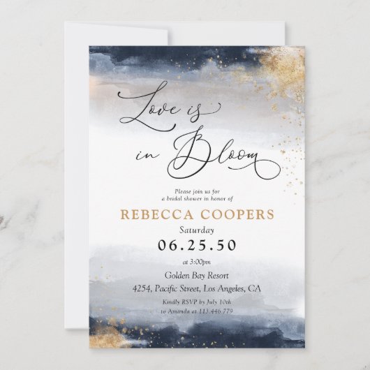 Invitation de la marine et de la douche nuptiale (Devant)