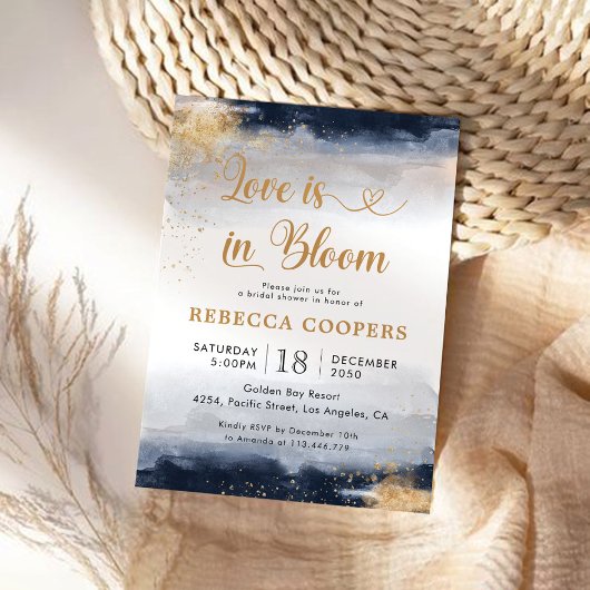 Invitation de la marine et de la douche nuptiale