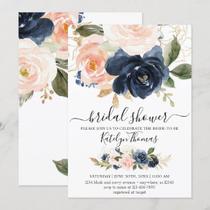 Invitation de la marine et de la douche nuptiale