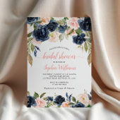 Invitation de la marine et des roses roses florale