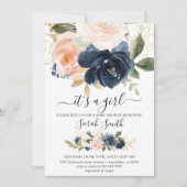 Invitation de la Marine et du Baby shower Blush (Devant)