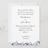 invitation de la marine Mariage damassé (Dos)