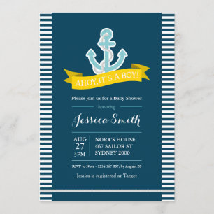 Invitation de la marine nautique et du Baby shower