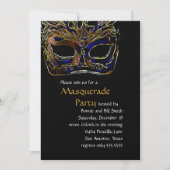 Invitation de la mascarade Black and Gold (Devant)