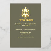 Invitation de la mosquée Iftar en feuille d'or (Recto)