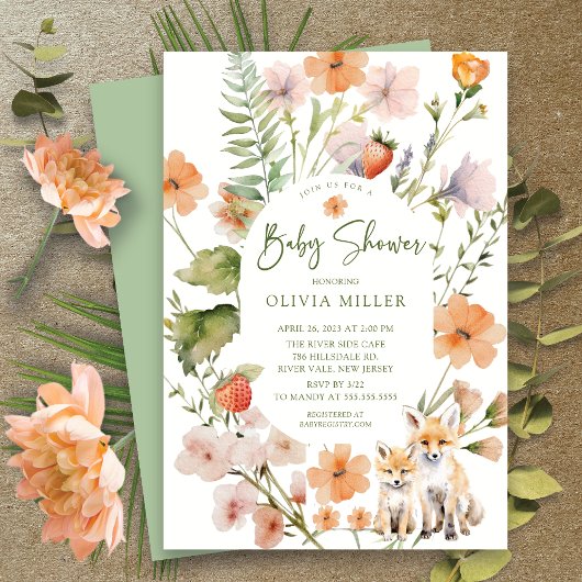 Invitation de la nature au Baby shower de Fox