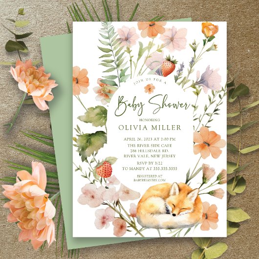 Invitation de la nature au Baby shower de Fox