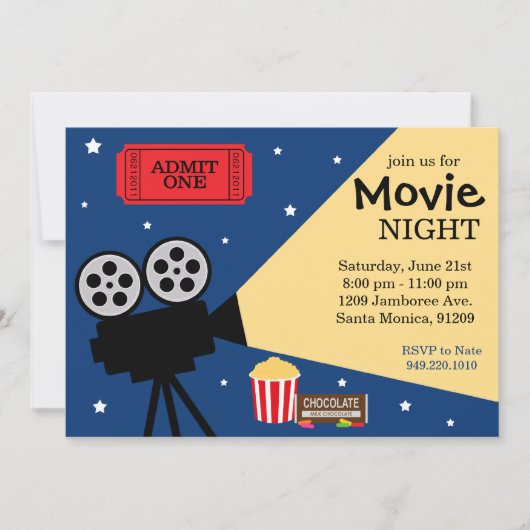 Invitation de la nuit de cinéma (Devant)