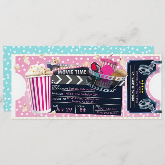 Invitation de la nuit de fillette (Devant / Derrière)