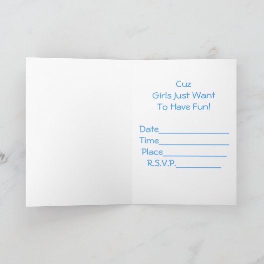 Invitation de la nuit de la fille (Intérieur)