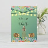 Invitation de la nuit Dholki vert floral (Debout devant)