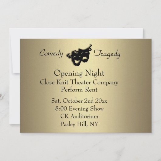 Invitation de la nuit d'ouverture d'or (Devant)