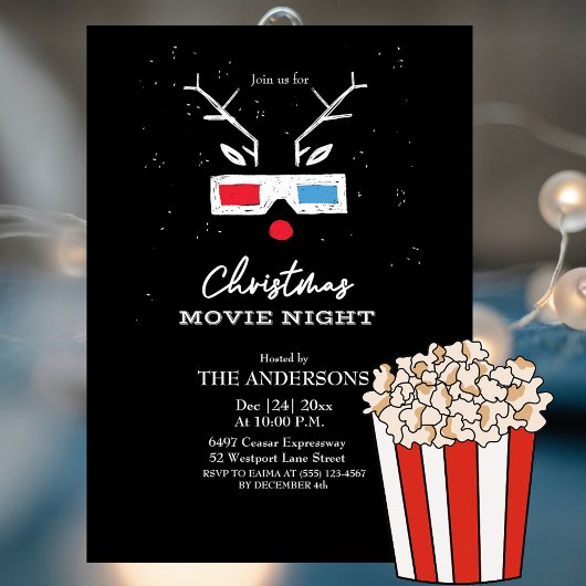 Invitation de la nuit du film de Noël