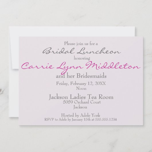 Invitation de la nuptiale (Dos)