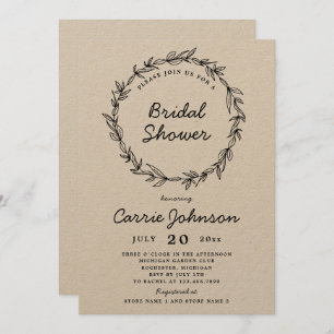 Invitation de la nuptiale à couronne rustique