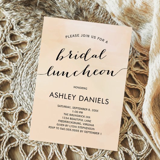 Invitation de la nuptiale Apricot Watercolor