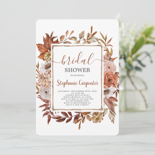 Invitation de la nuptiale Boho Automne (Debout devant)