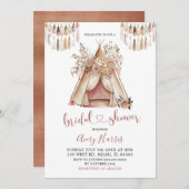 Invitation de la nuptiale Boho Teepee (Devant / Derrière)