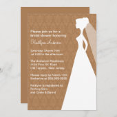 Invitation de la nuptiale Brown Damask Bride (Devant / Derrière)