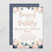 Invitation de la nuptiale Brunch Floral (Devant / Derrière)