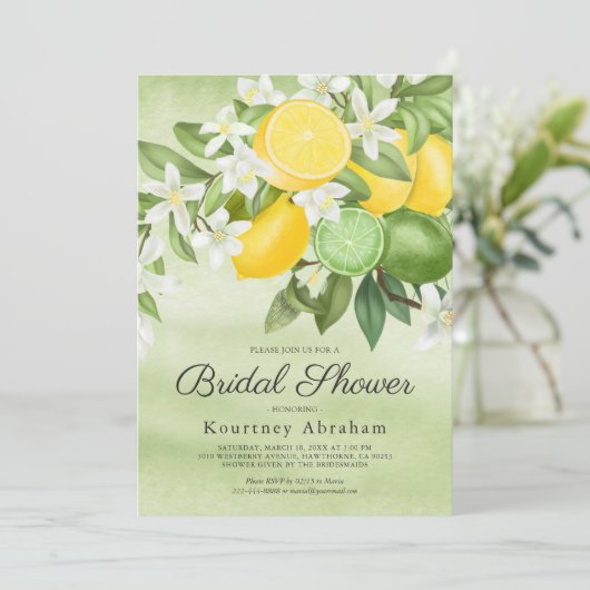 Invitation de la nuptiale citron et chaux d'été (Debout devant)